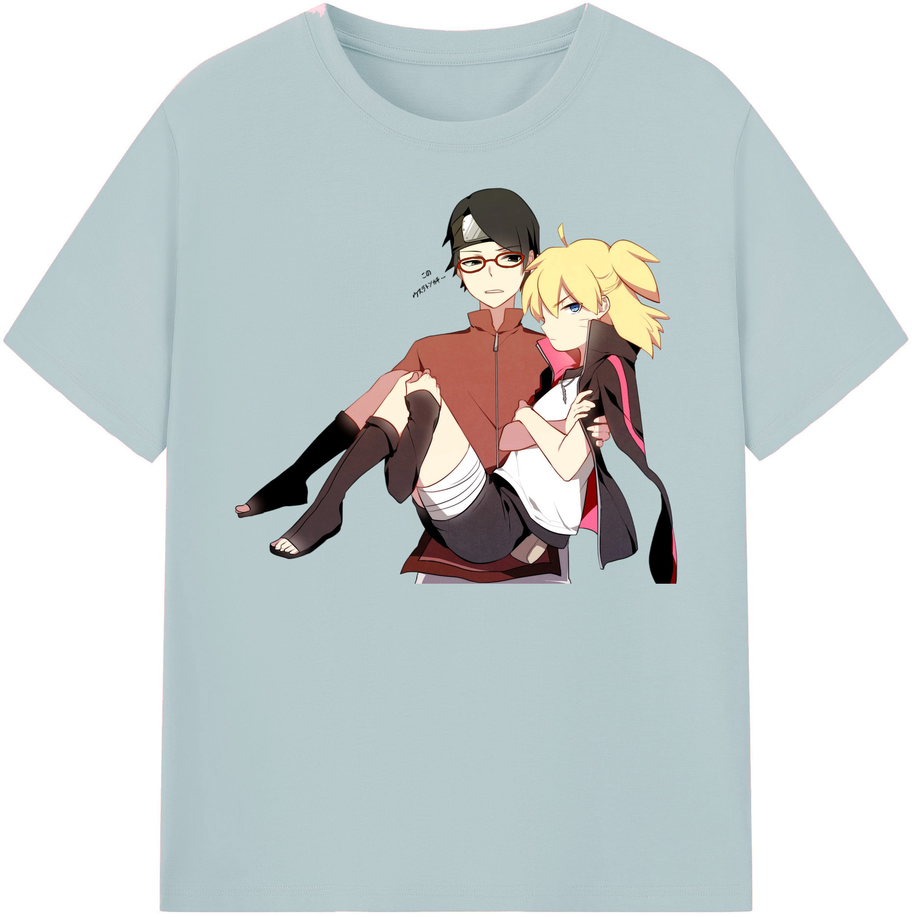 （画像用） NARUTO -ナルト- うちは サラダ Uchiha Sarada 綿100％半袖Tシャツ（フロントプリント）